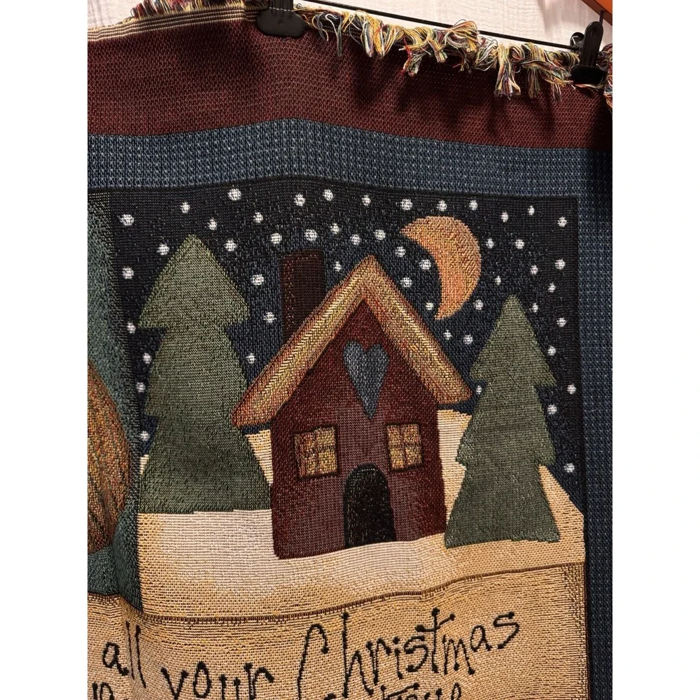 Christmas Tapestry Throw Blanket May All Your Christmas Dreams Come‎ True Santa